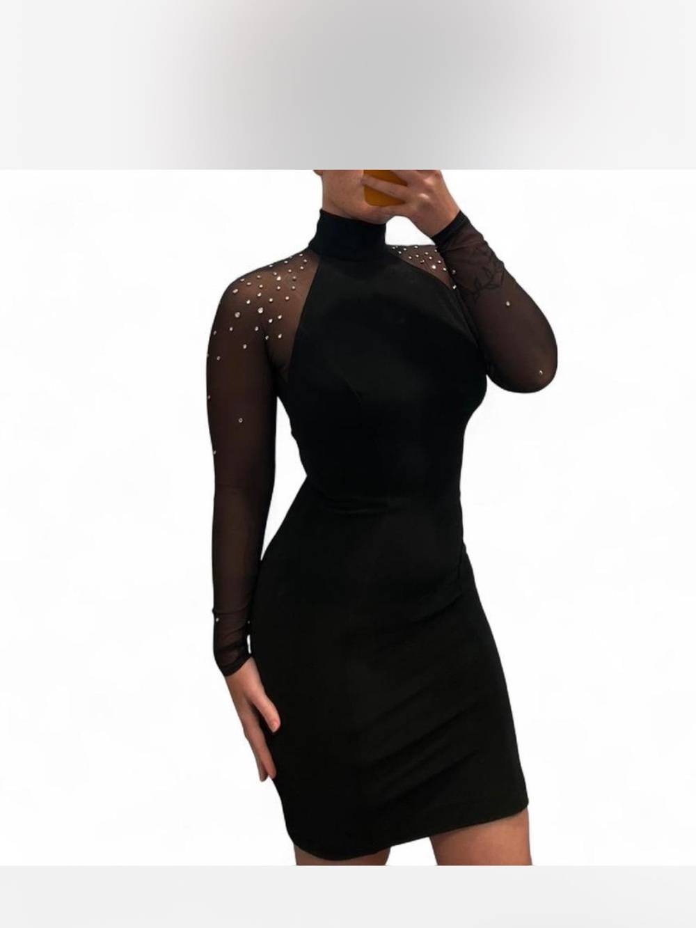 Vintage Lillie Rubin Mesh Sleeve Bodycon Dress